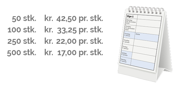 Bordkalender med spiral